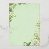 Levendig Geel Tulp & Ranunculus Formeel Trouwfeest Folie Uitnodiging (Achterkant)