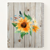Levendig Geel Zonnebloem Waterverf Land Notitieboek (Achterkant)