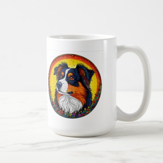 Levendig geïllustreerd portret van een hond koffiemok (Rechts)