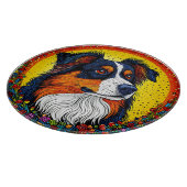 Levendig geïllustreerd portret van een hond snijplank (Hoek)