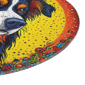 Levendig geïllustreerd portret van een hond snijplank (Hoek)