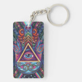 Levendig gekleurd alziend oog sleutelhanger (achterkant)