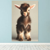 Levendig gekleurd Baby Goat Full Portrait Canvas Afdruk (Insitu (Houten vloer))
