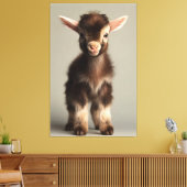 Levendig gekleurd Baby Goat Full Portrait Canvas Afdruk (Insitu (Woonkamer))