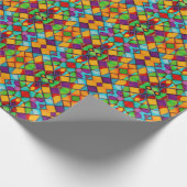 Levendig gekleurd Glas in lood vensterpatroon Cadeaupapier (Hoek)