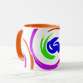 Levendig gekleurd modern artistiek ontwerp mok (Voorkant links)