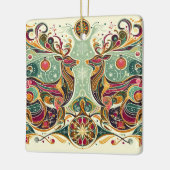 Levendig gekleurd rendier keramisch ornament (Links)