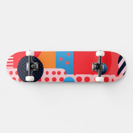 Levendig gekleurde achtergrond met cirkels en vorm persoonlijk skateboard (Horizontaal)