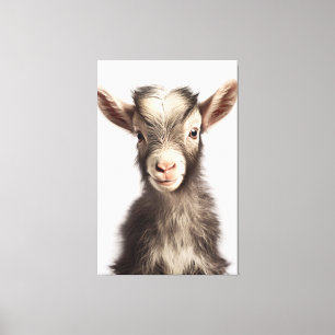 Levendig gekleurde authentieke Baby Goat Full Port Canvas Afdruk