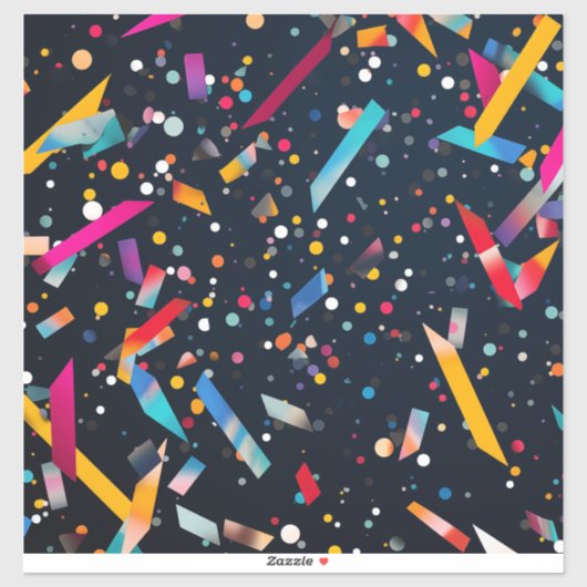 Levendig gekleurde confetti Vinyl Sticker (Vel)