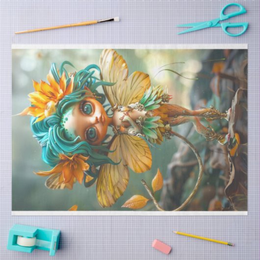 Levendig gekleurde Fairy Decoupage Tissuepapier (Craft)