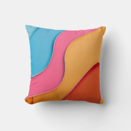 Levendig gekleurde gebogen lijnen met tekstruimte kussen