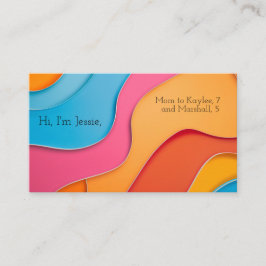 Levendig gekleurde gebogen lijnen met tekstruimte visitekaartje