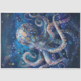 Levendig gekleurde octopus decoupage tissuepapier