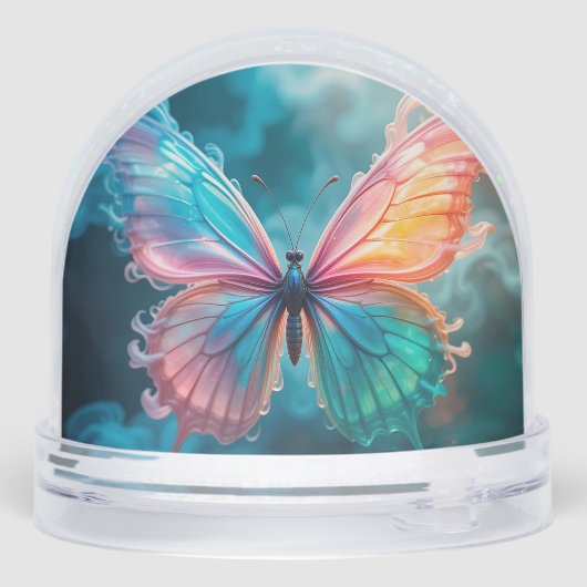 Levendig gekleurde vlinder met etherische vleugels sneeuwbol (Achterkant)