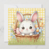 Levendig Gelukkig Pasen in een Gele achtergrondkaa (Voorkant)