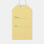 Levendig Gelukkig Pasen op een Gele achtergrond Cadeaulabel (Achterkant)