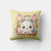 Levendig Gelukkig Pasen op een Gele achtergrond Kussen (Voorkant)