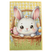 Levendig Gelukkig Pasen op een Gele achtergrond Medium Cadeauzakje (Voorkant)