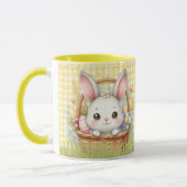Levendig Gelukkig Pasen op een Gele achtergrond Mok (Links)