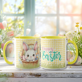 Levendig Gelukkig Pasen op een Gele achtergrond Mok