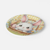 Levendig Gelukkig Pasen op een Gele achtergrond Papieren Bordje (Gekanteld)