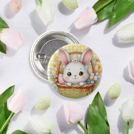 Levendig Gelukkig Pasen op een Gele achtergrond Ronde Button 3,2 Cm