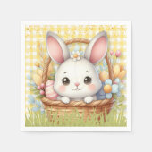 Levendig Gelukkig Pasen op een Gele achtergrond Servet (Voorkant)