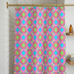 Levendig Geometrisch Abstract Psychedelisch Patroo Douchegordijn