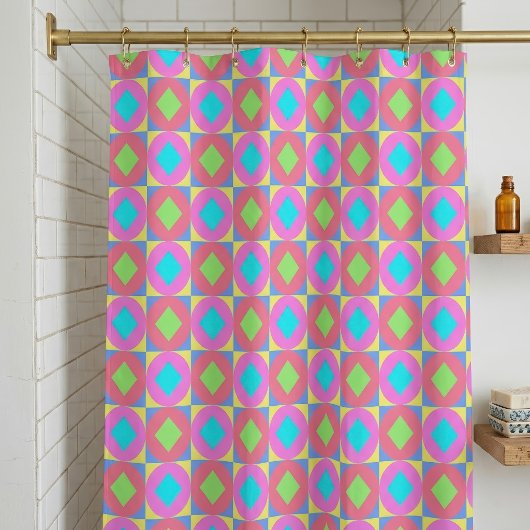 Levendig Geometrisch Abstract Psychedelisch Patroo Douchegordijn