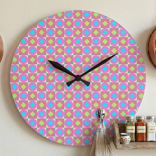 Levendig Geometrisch Abstract Psychedelisch Patroo Grote Klok
