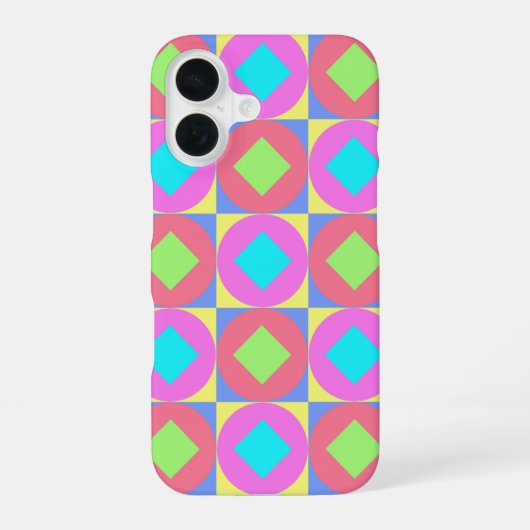 Levendig Geometrisch Abstract Psychedelisch Patroo iPhone 16 Hoesje (Achterkant)