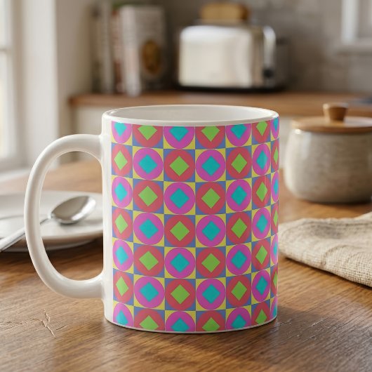 Levendig Geometrisch Abstract Psychedelisch Patroo Koffiemok