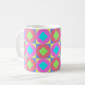 Levendig Geometrisch Abstract Psychedelisch Patroo Koffiemok (Voorkant links)