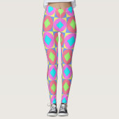 Levendig Geometrisch Abstract Psychedelisch Patroo Leggings (Voorkant)