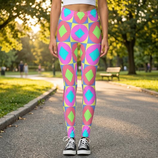 Levendig Geometrisch Abstract Psychedelisch Patroo Leggings