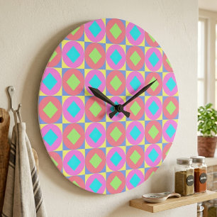 Levendig Geometrisch Abstract Psychodelisch Patroo Grote Klok