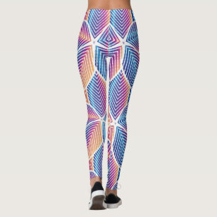Levendig geometrisch bloemenpatroon leggings