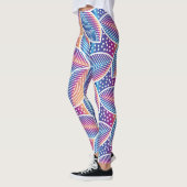 Levendig geometrisch bloemenpatroon leggings (Links)