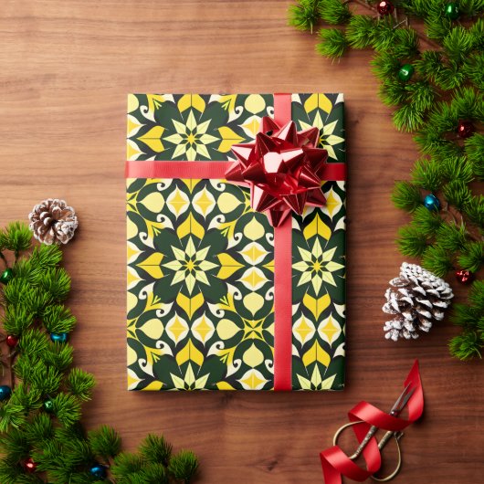 Levendig geometrisch bloemmotief cadeaupapier (Feestdagen Geschenken)