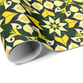 Levendig geometrisch bloemmotief cadeaupapier (Rol Hoek)