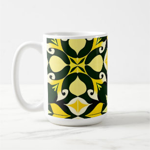 Levendig geometrisch bloemmotief koffiemok