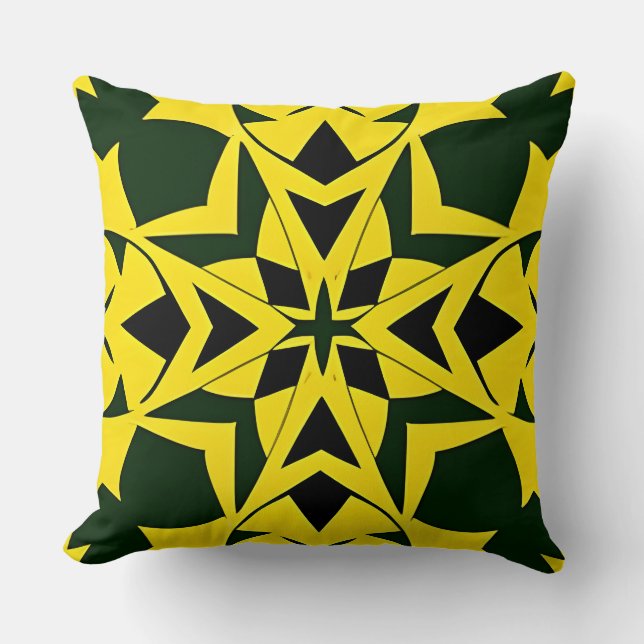 Levendig geometrisch bloemmotief kussen (Voorkant)
