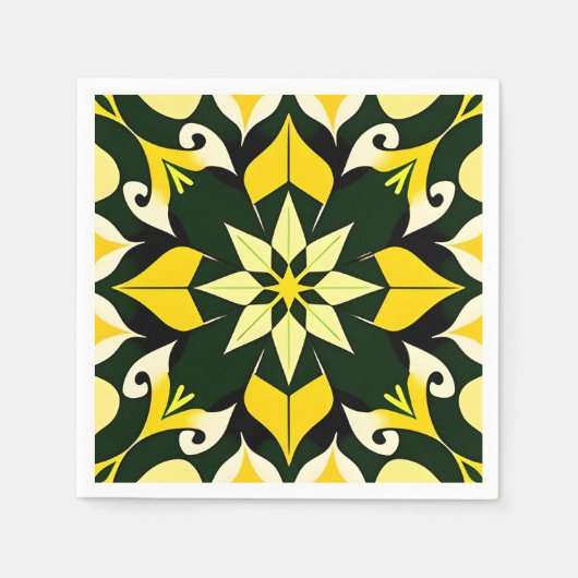Levendig geometrisch bloemmotief servet (Voorkant)