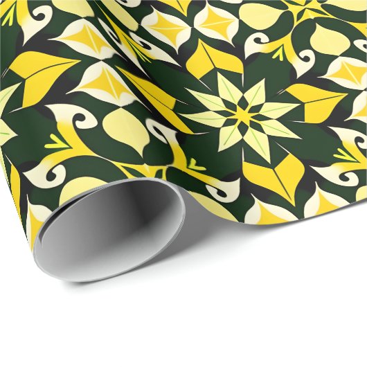 Levendig geometrisch bloemontwerp cadeaupapier (Rol Hoek)