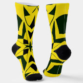 Levendig geometrisch bloemontwerp sokken (Gebogen)