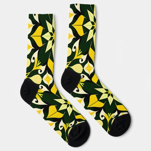 Levendig geometrisch bloemontwerp sokken (Rechts)