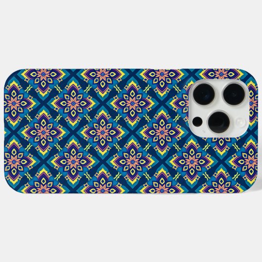 Levendig geometrisch boho-bloemenpatroon Case-Mate iPhone case (Achterkant (horizontaal))