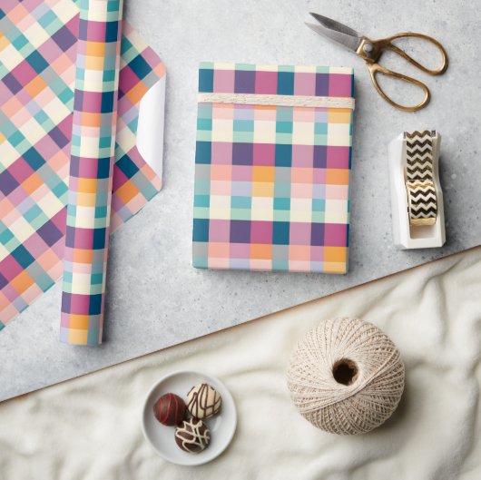 Levendig geometrisch geplakt inpakpapier (Crafts)