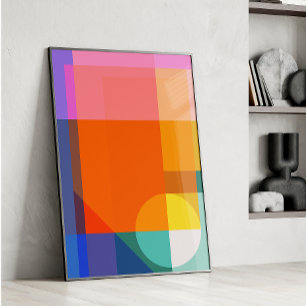 Levendig geometrisch kleurenblok Moderne Abstracte Poster